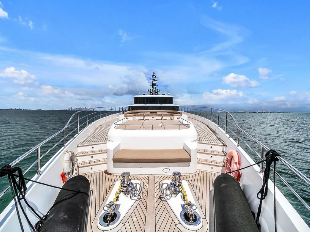 Guests relaxing on the deck of a yacht in Miami