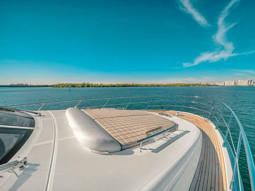 Guest lounge area on 70 Azimut II yacht deck