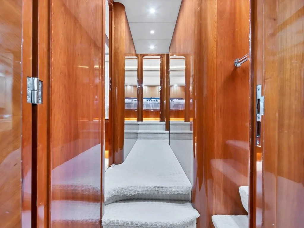 Elegant master cabin on the 85 Azimut yacht