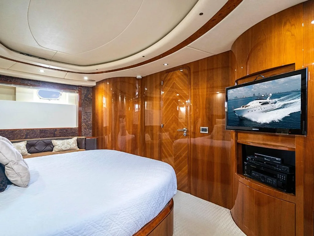 Bathroom connected to a cabin on the 85 Azimut yacht