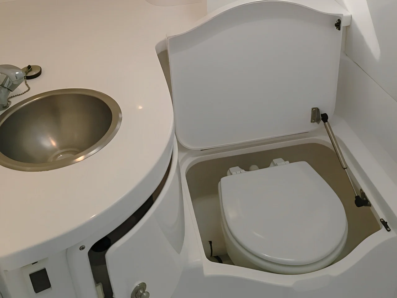 Interior seating area of the 35 Intrepid yacht