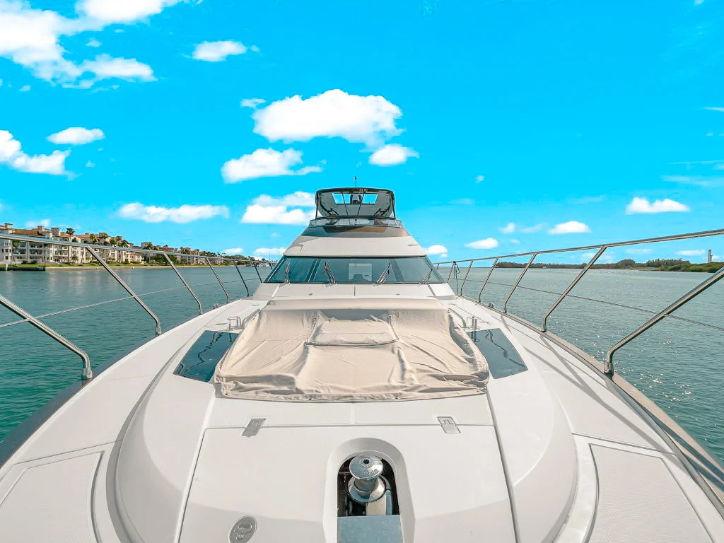 Deck area of the 68 Marquis with seating