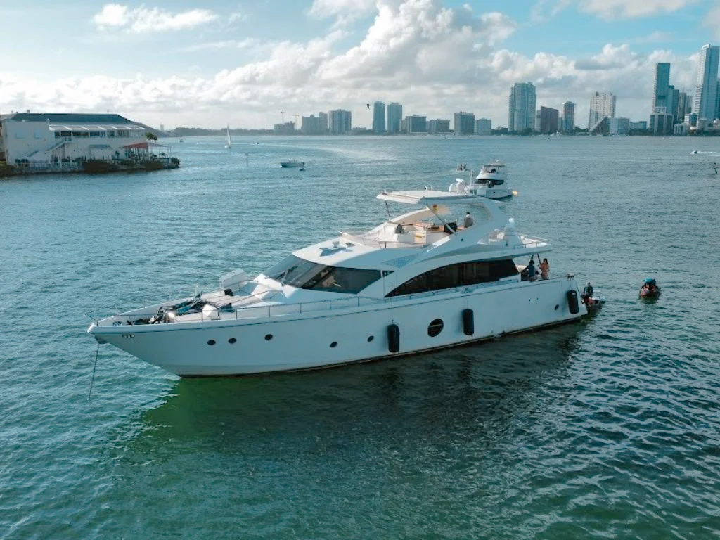 Luxurious 75ft Aicon yacht ready for charter in sunny Miami waters