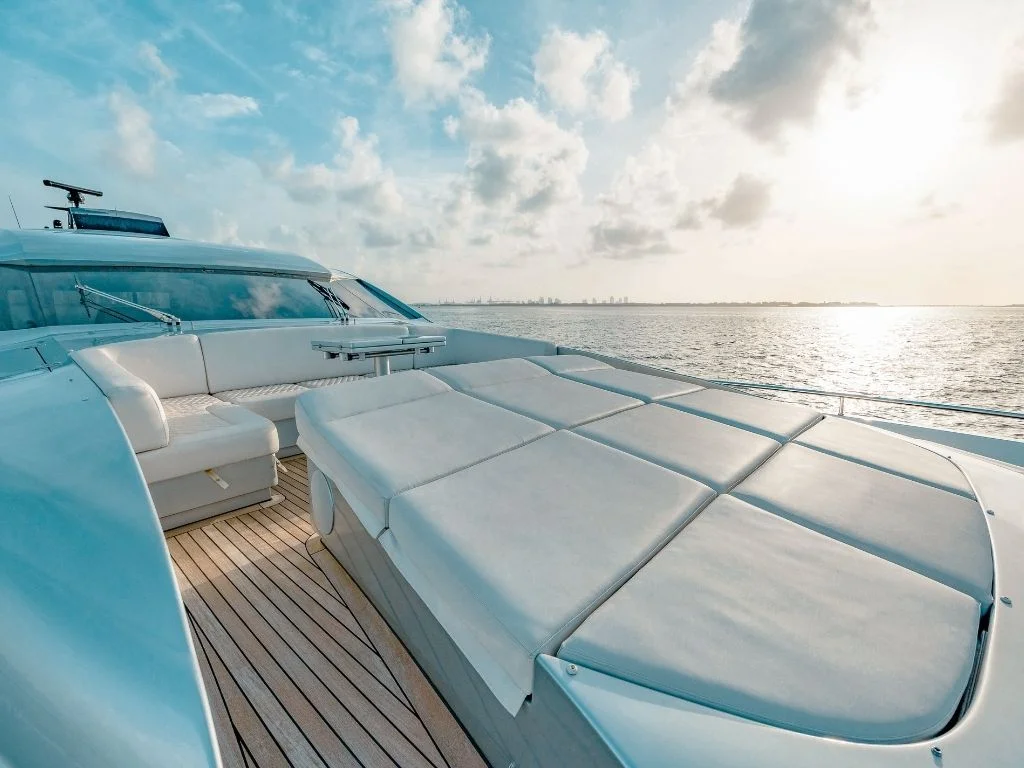 Spacious aft deck area of the 92 Pershing yacht
