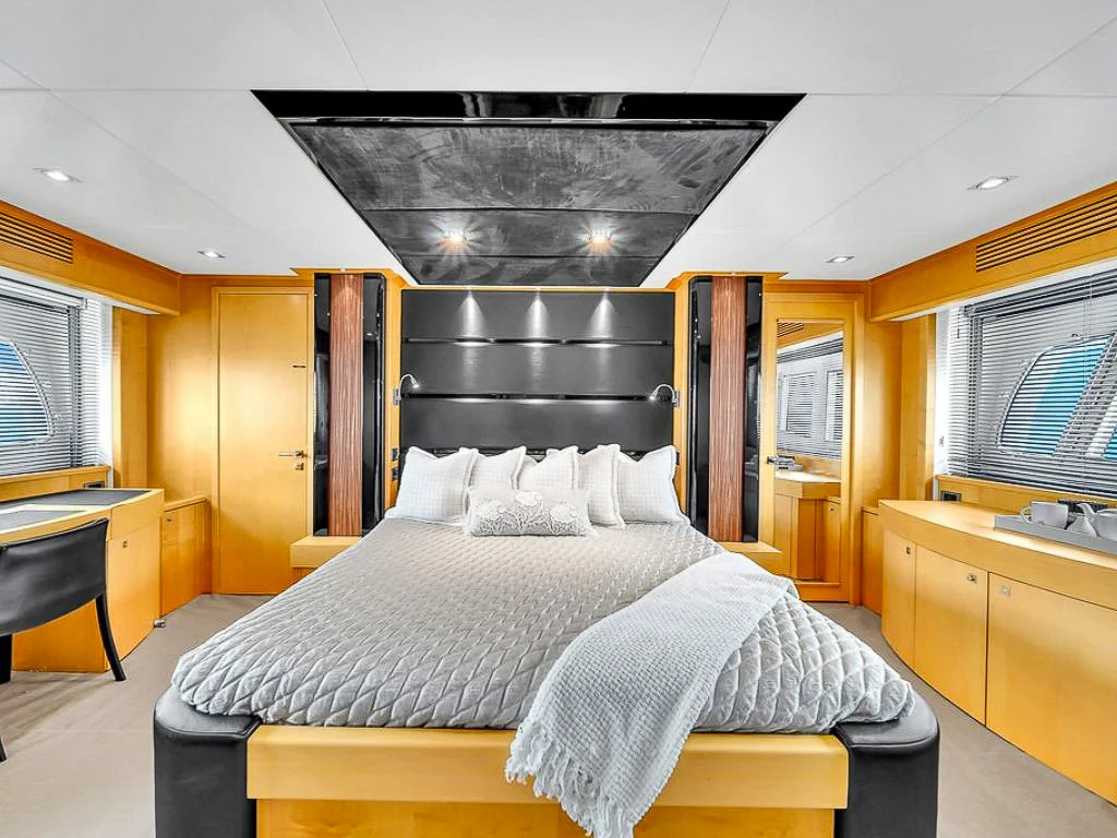 Interior view of a luxurious cabin on the 80 Sunseeker II