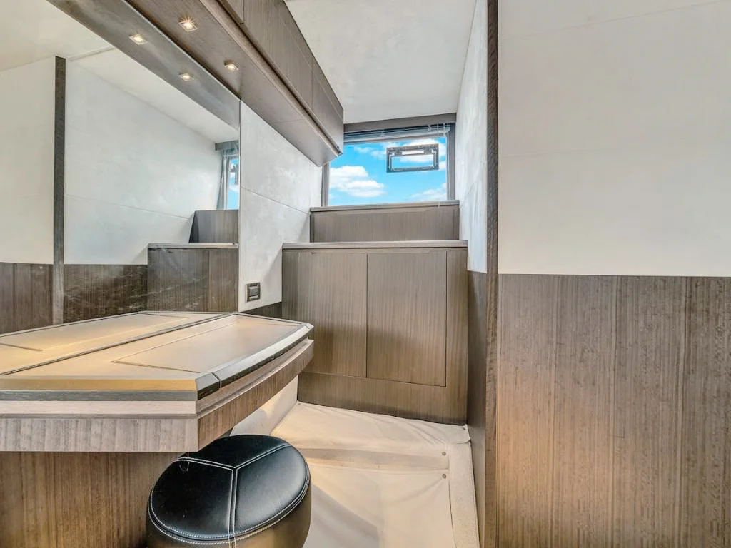 Interior of a double cabin on the 68 Galeon III yacht