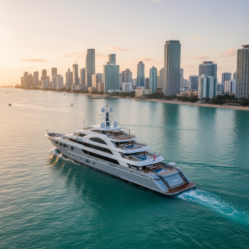 Luxury yacht charter in Miami for a large group celebration