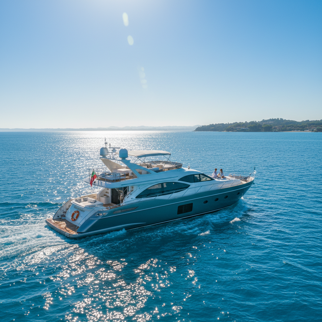 Luxury yacht charter for a short duration, enjoying a sunset cruise experience.