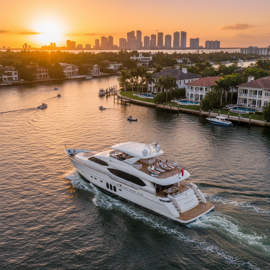 Luxury yachts docked in Fort Lauderdale for a 25-guest charter experience.