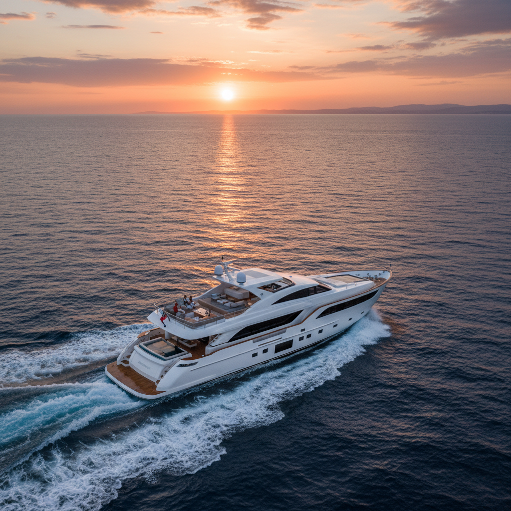 Luxury yacht charter at sea, showing how to stay reachable with onboard communication options.