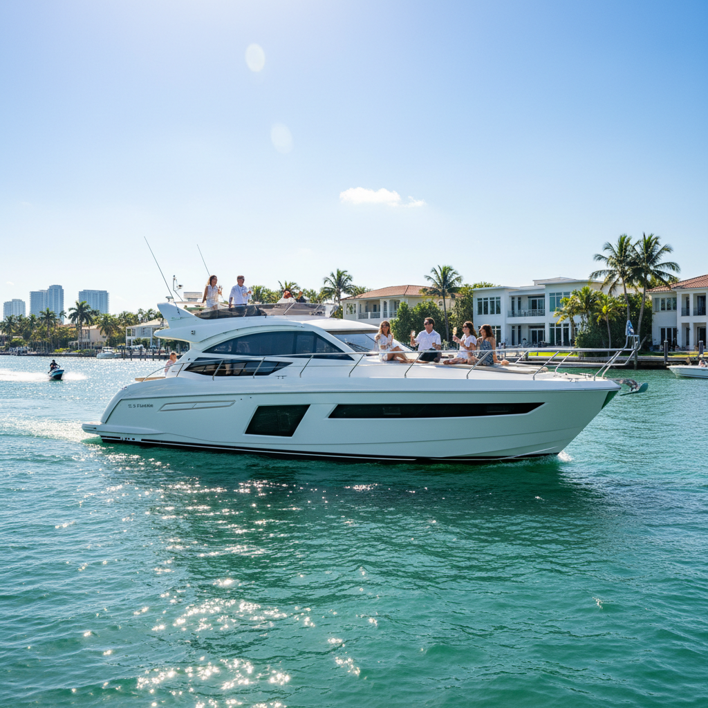 Luxury yacht docked in Fort Lauderdale, perfect for affordable charter experiences.