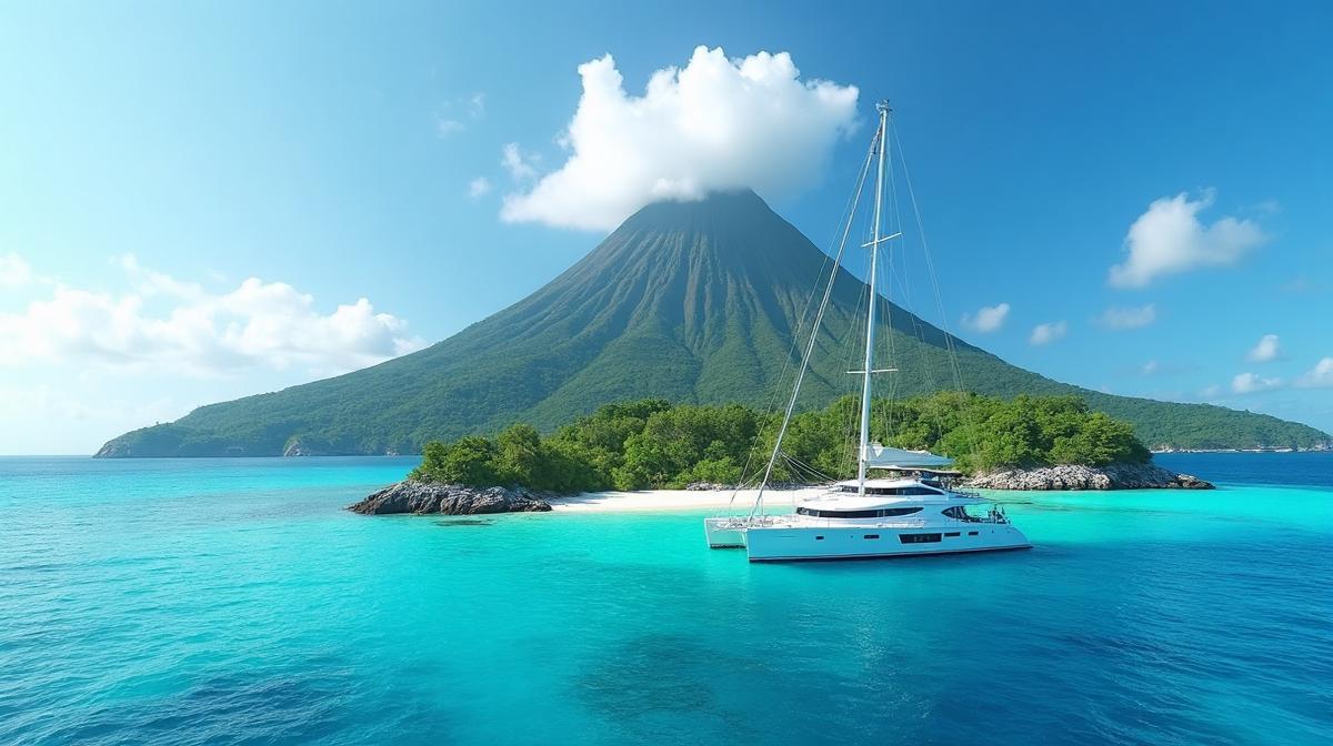 Luxury yachts docked in the Caribbean ready for a 20-guest charter experience.