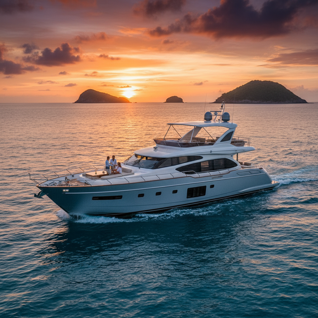 Luxury yacht charter on the water, showcasing affordable options for a memorable day.