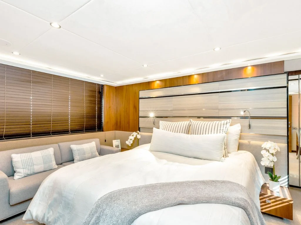 Interior salon of the 74 Princess yacht
