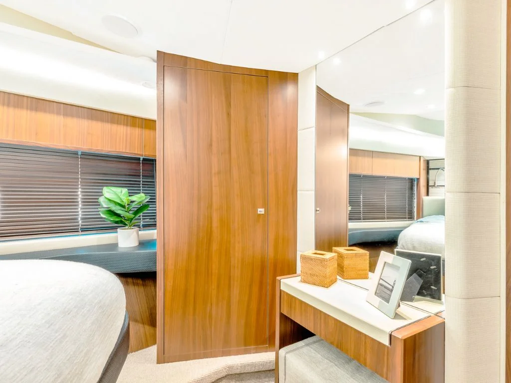Master cabin on the 74 Princess yacht