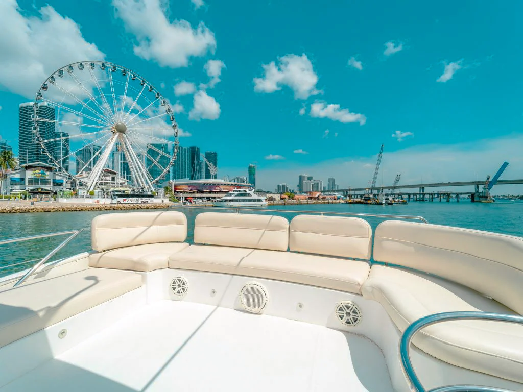 Deck area of 65 Azimut with seating