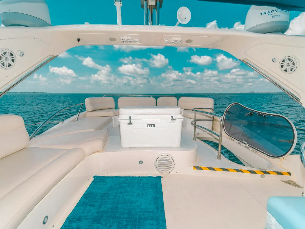 Luxury deck seating on 65 Azimut