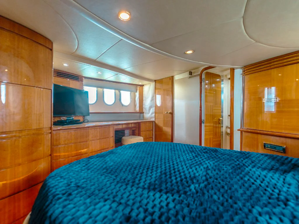 Interior cabin in 65 Azimut yacht