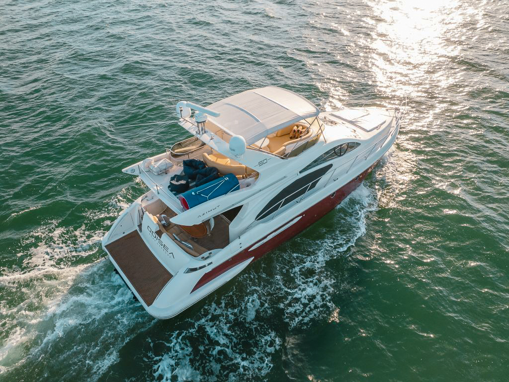 View of the Miami skyline from the 55 Azimut II yacht