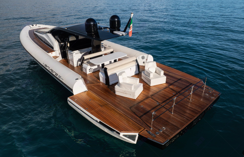 Brand new 55ft Anvera yacht cruising along the stunning Italian coast for charter