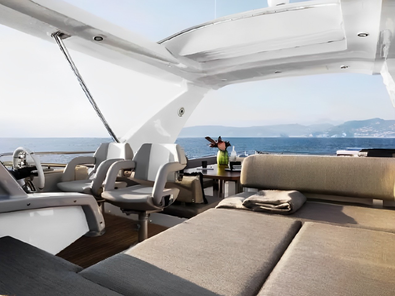 Bow sun lounge area on the 68 Azimut II yacht