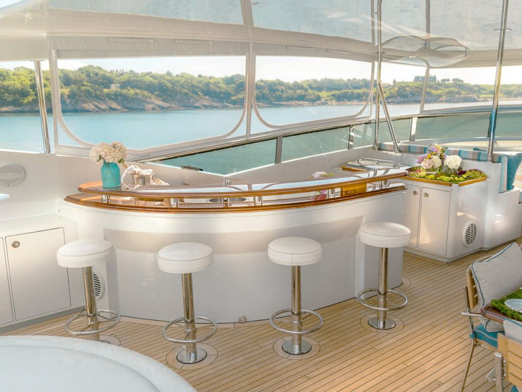 Jacuzzi on the deck of 123 Palmer Johnson yacht