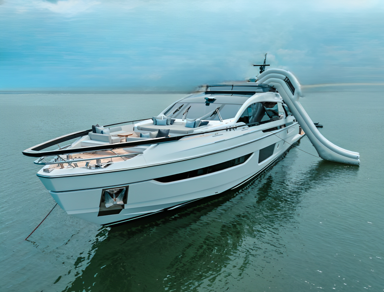 Luxury 94ft Azimut yacht docked in Miami harbor ready for charter