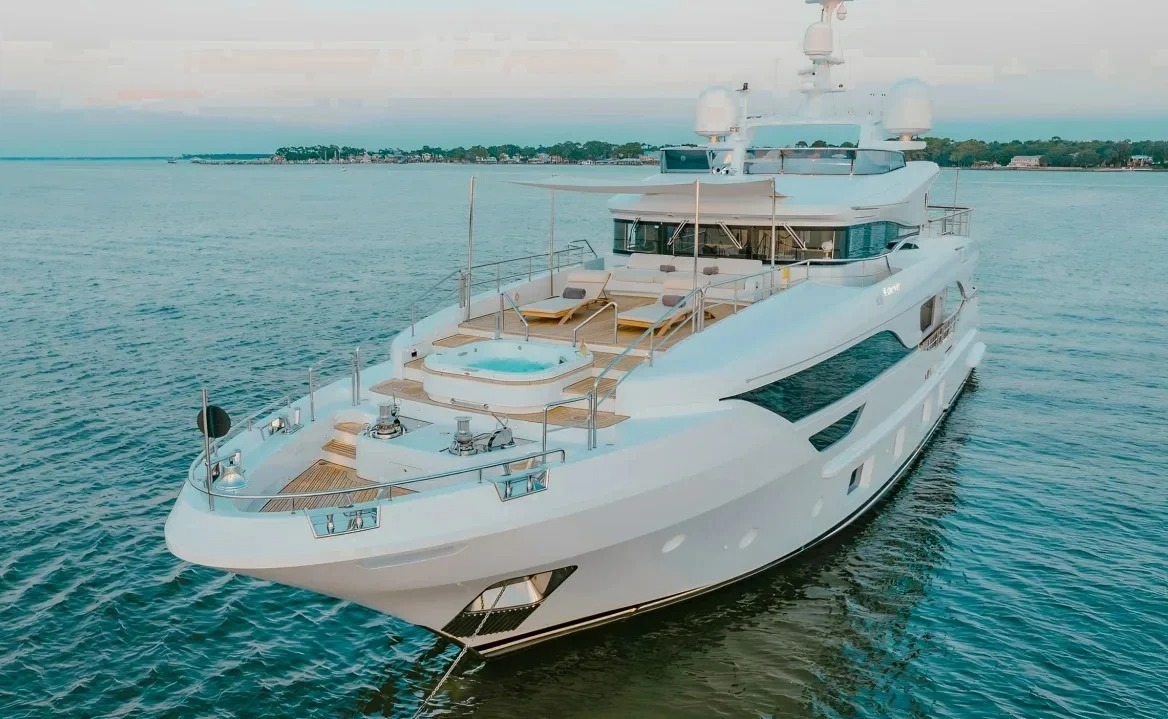 95 Benetti luxury yacht with beach club for charter in Miami