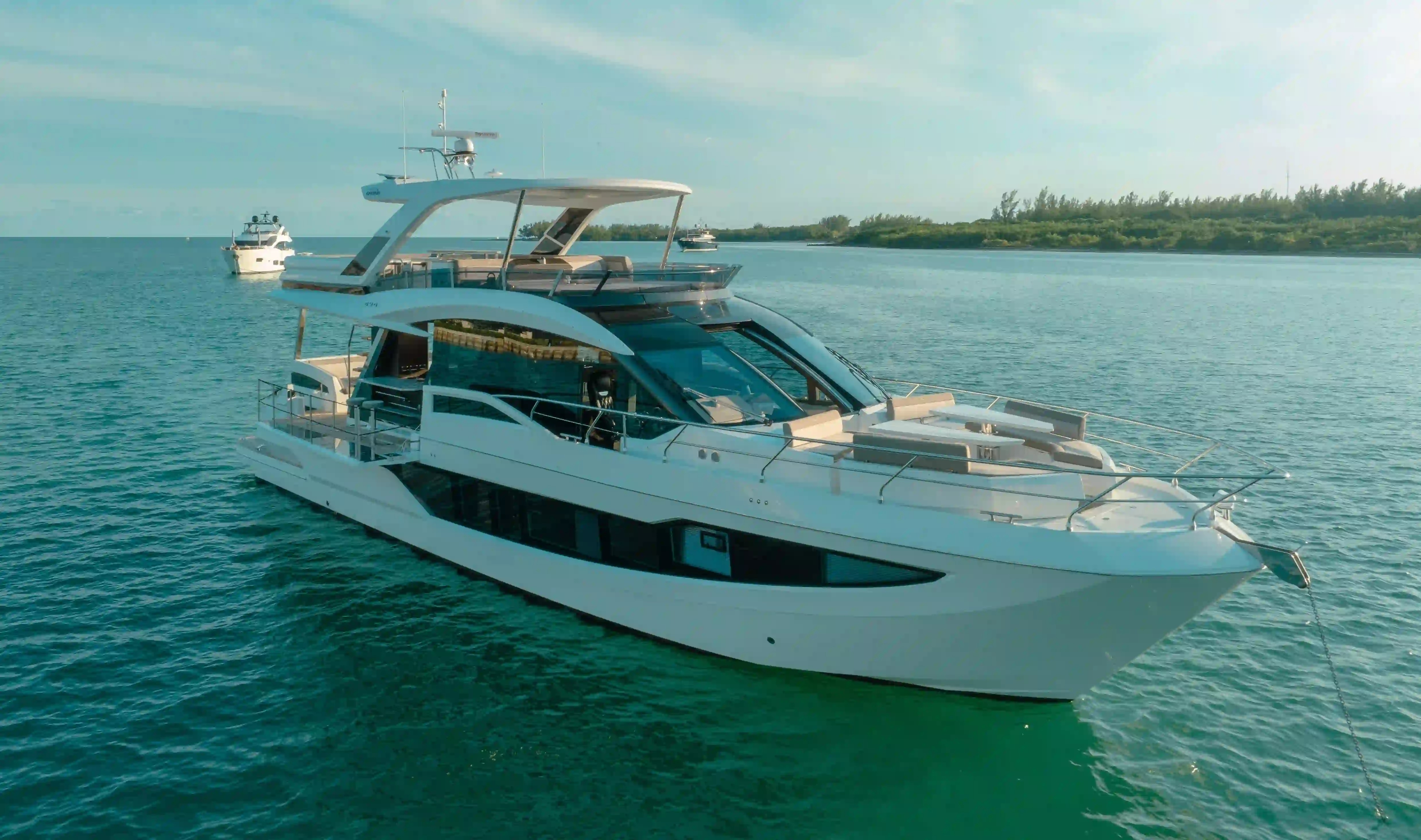 Exterior view of the 68 Galeon II yacht in Miami
