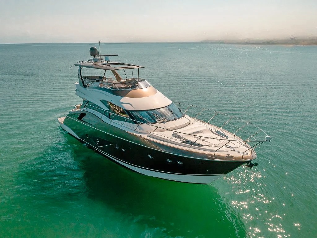 68 Marquis motor yacht with jet ski and BBQ grill for charter in Miami
