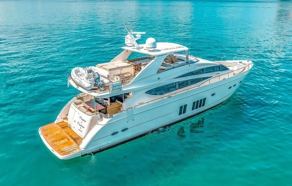 Exterior view of the 88 Princess yacht cruising