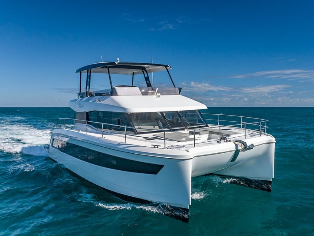 Exterior view of the 53 Fountaine Pajot yacht in Miami
