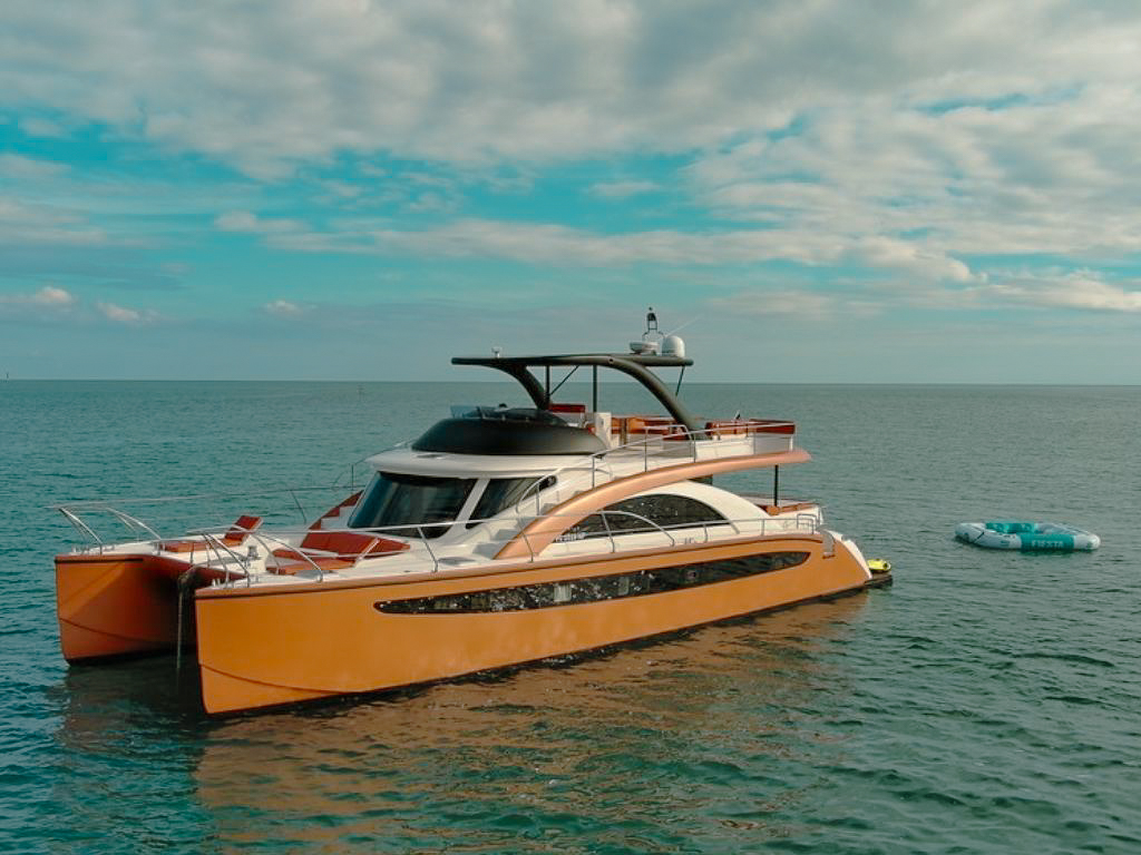 62 Power Cat yacht exterior in Miami