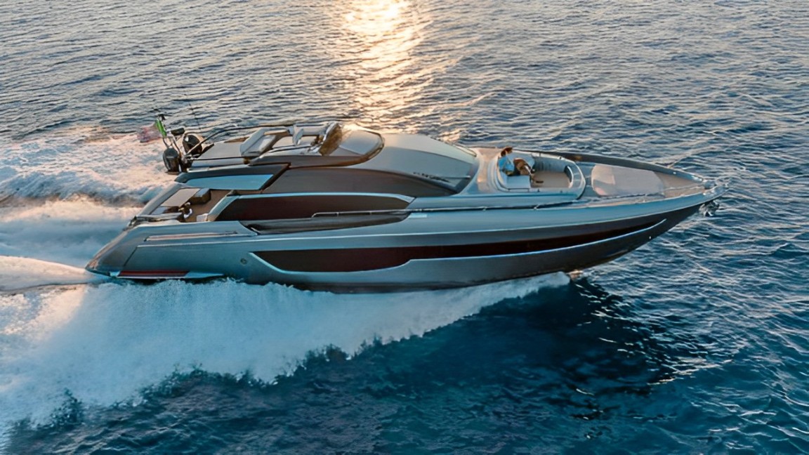 Exterior of the 76 Riva yacht cruising in Miami