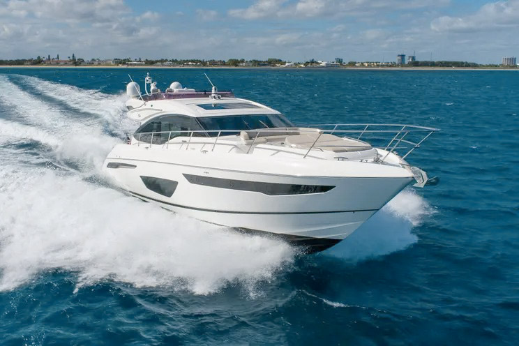 Exterior view of 65 Princess yacht in Palm Beach