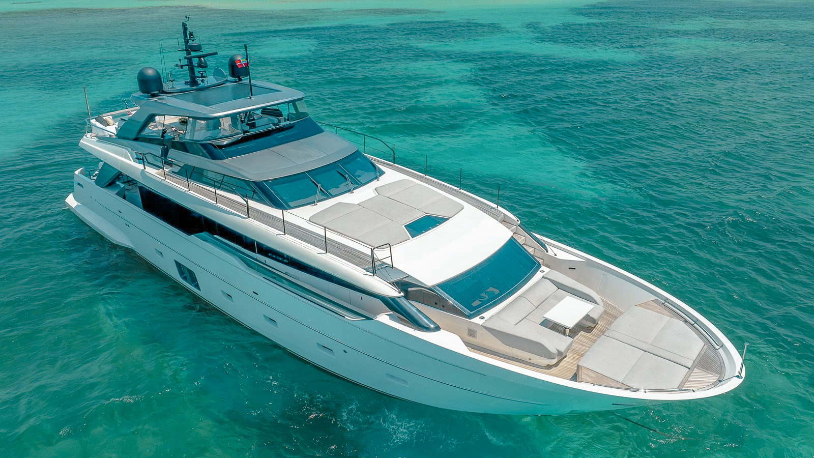 97 San Lorenzo 2021 build available for charter in The Bahamas