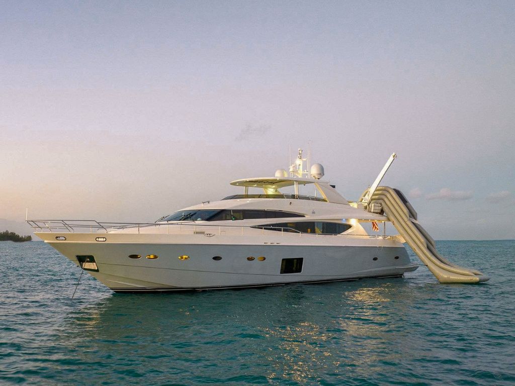 95 Princess Viking luxury motor yacht available for multi-day charter in The Bahamas