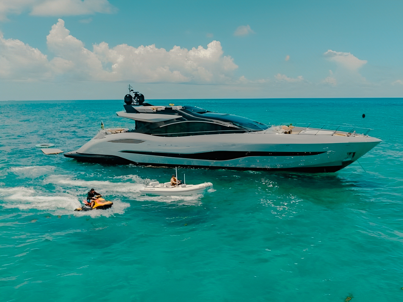 104 Mangusta fast superyacht for private charter in The Bahamas