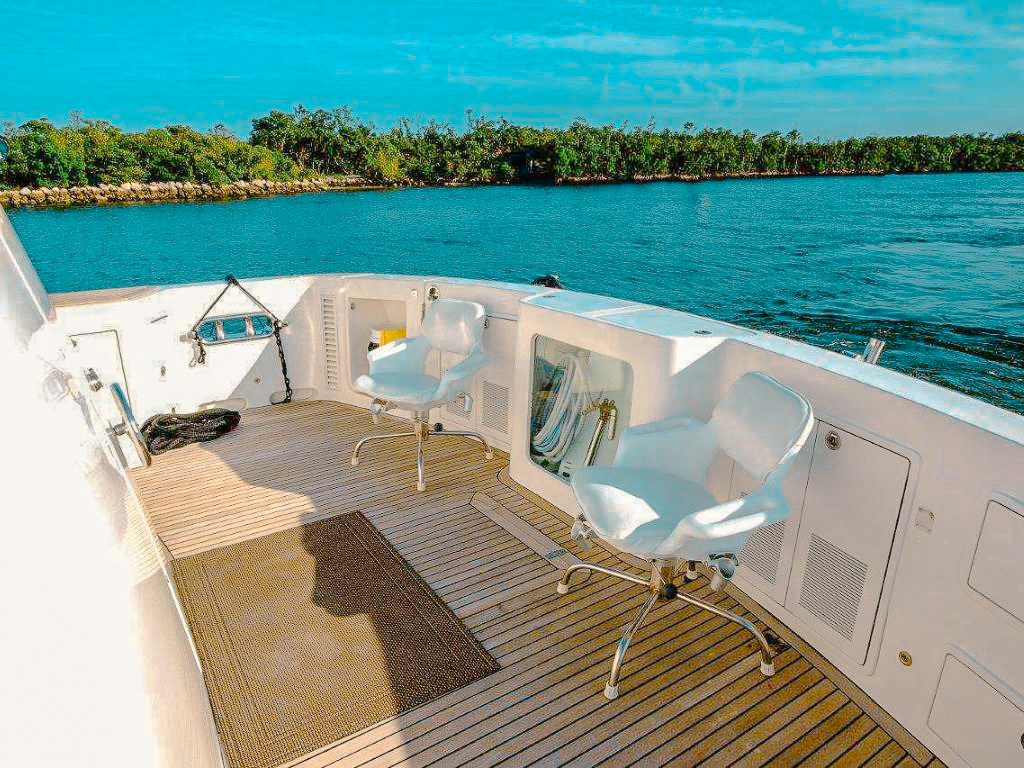 A group enjoying water activities around 76 Horizon yacht