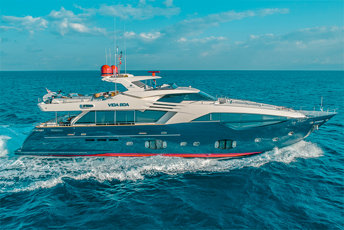 100 Ferretti luxury motor yacht for charter in The Bahamas