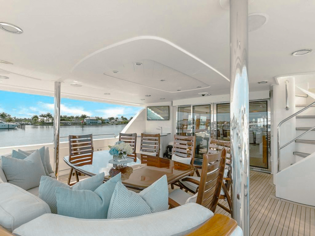 Water slide deployed from 112 Westport yacht