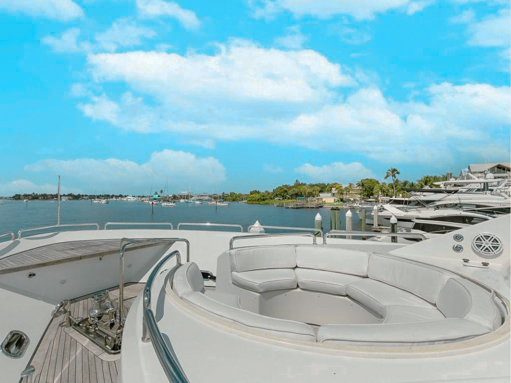 Elegant interior salon of 112 Westport yacht