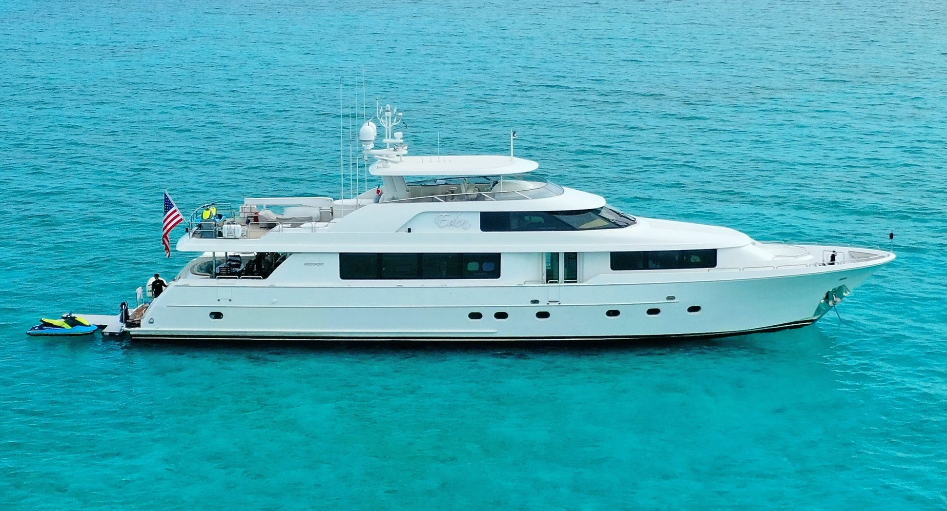 112 Westport motor yacht for charter in The Bahamas