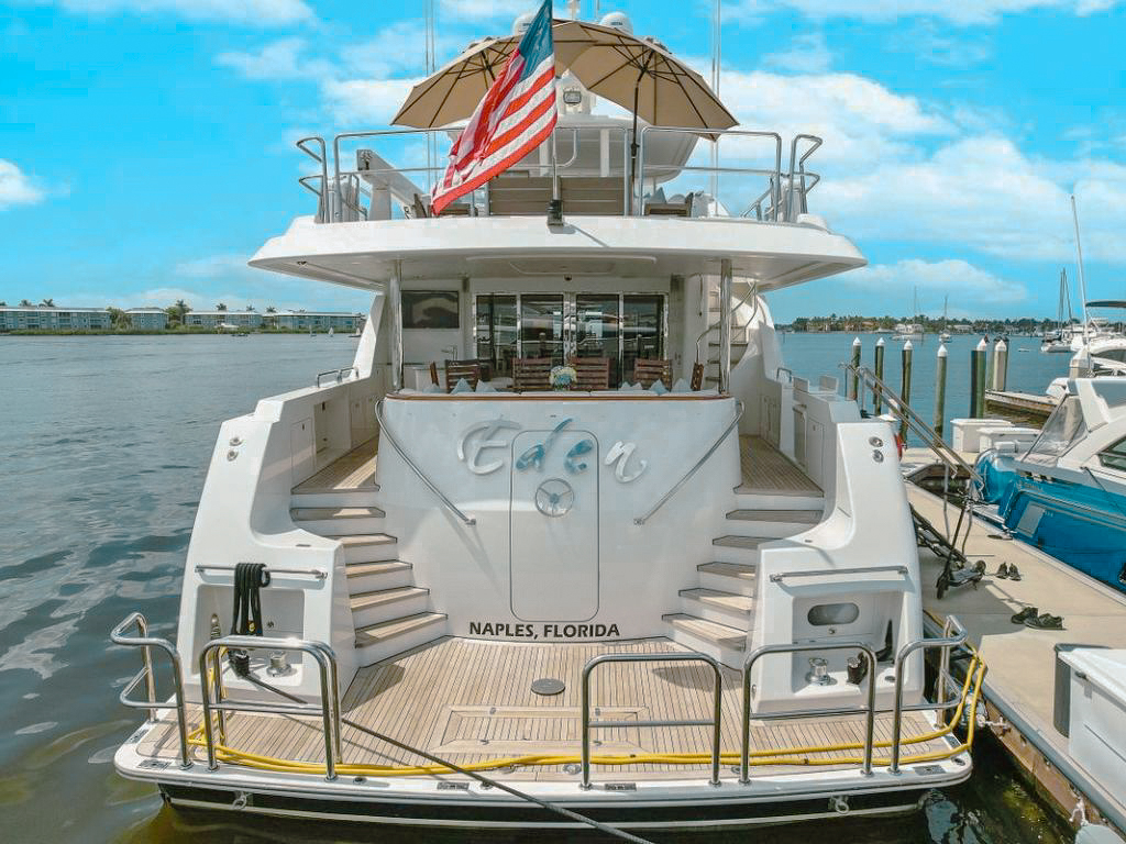 112 Westport yacht deck with seating area