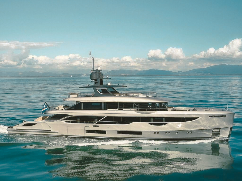 Benetti 133 yacht bow view with open deck