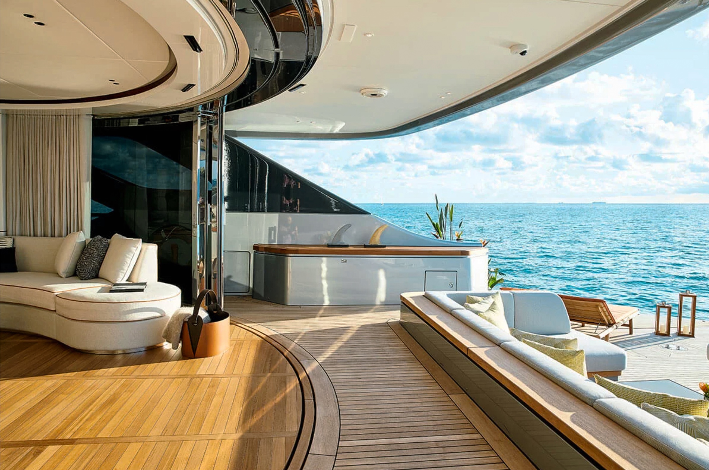 Deck area of 144 Crescent yacht