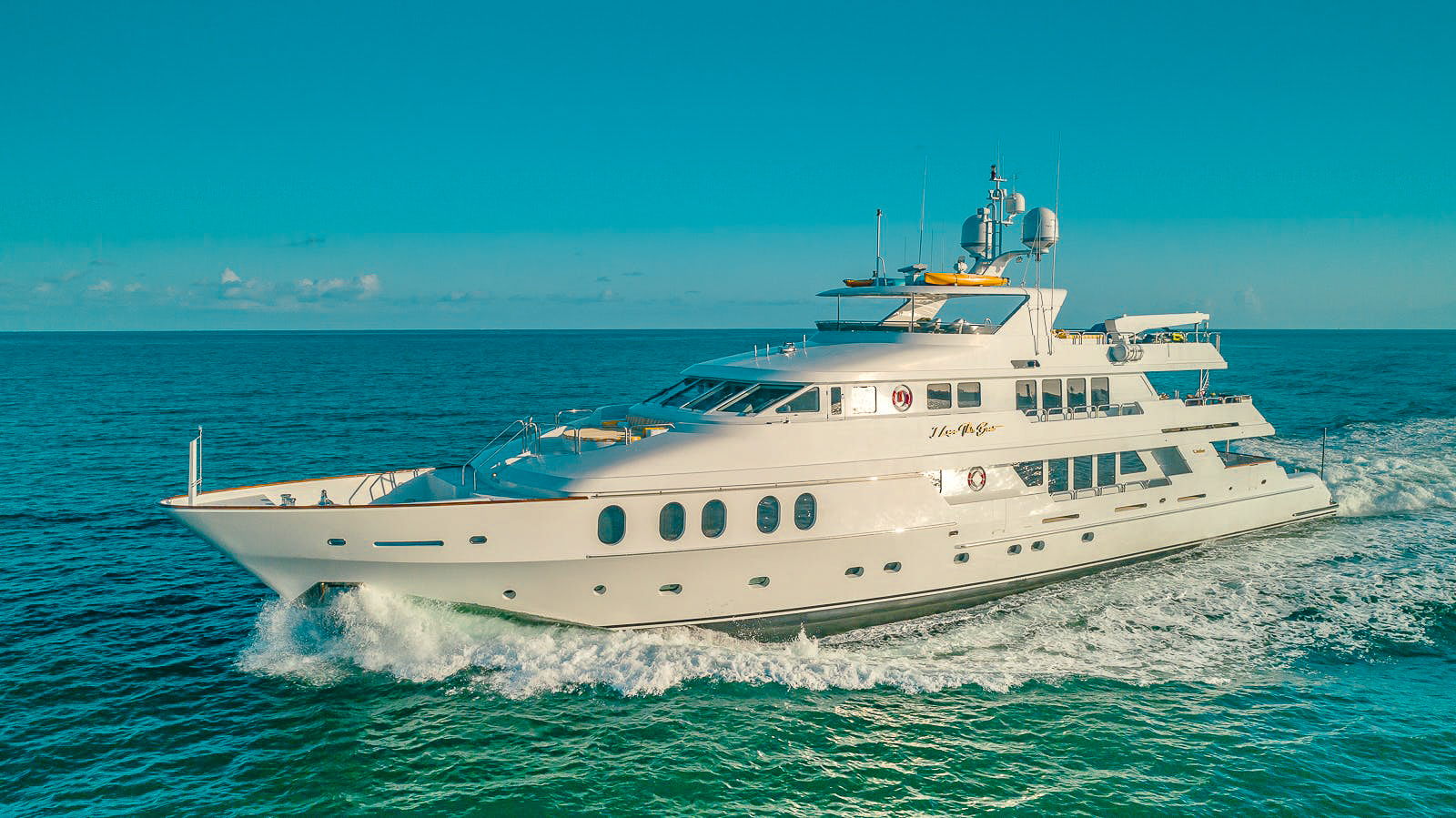145 Christensen yacht exterior with sun deck