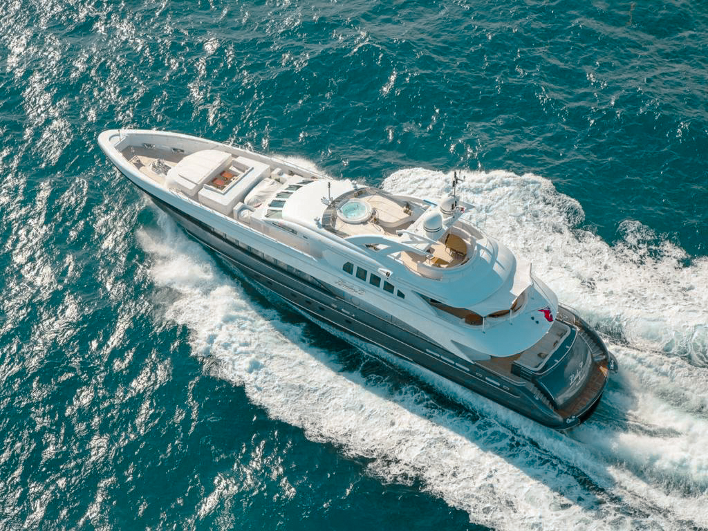 Exterior view of 146 Heesen yacht at anchor