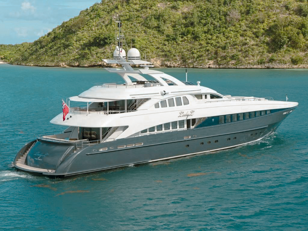 Aft deck of 146 Heesen yacht with dining area