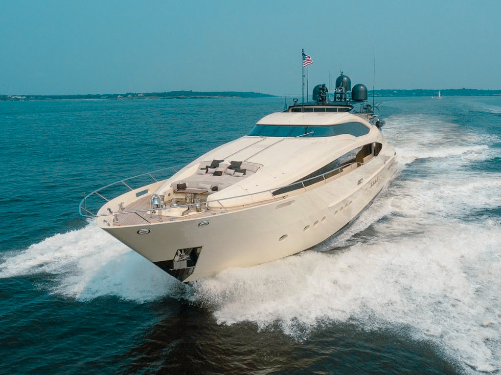 Stern view of 150 Palmer Johnson II yacht with water access